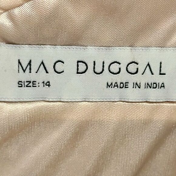 New MAC DUGGAL 5673 Apricot Sequin Sleeveless Halter Neck Gown Women's (14) $398 - Picture 6 of 10